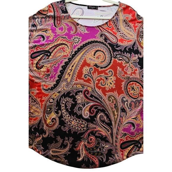 ETRO Women's Multicolored Paisley 100% Silk Bohemian Top Sz M (Approx) - Picture 6 of 16